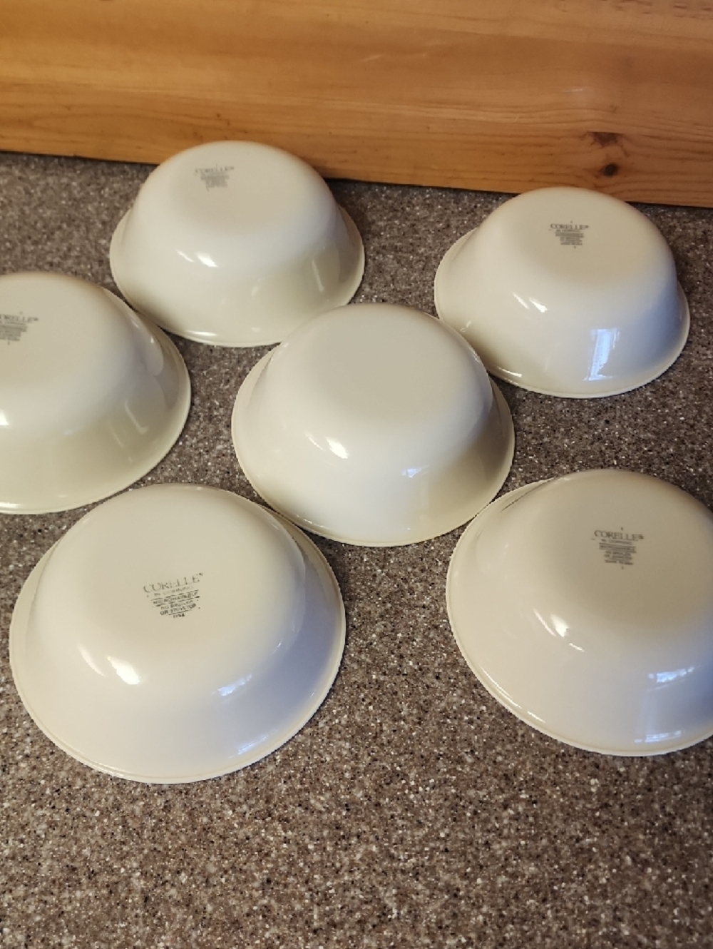 Lot of 6 Corelle, Cream Bowls with Blue Rim, Country Violets. Made In USA ☆☆☆ - Picture 5 of 9